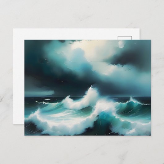 Mooie Blauwe Oceaan golven schilderij Briefkaart (Voorkant / Achterkant)