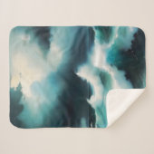 Mooie Blauwe Oceaan golven schilderij Sherpa Deken (Voorkant (horizontaal))