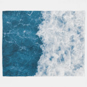 Mooie blauwe oceaangolven fleece deken (Voorkant (Horizontaal))