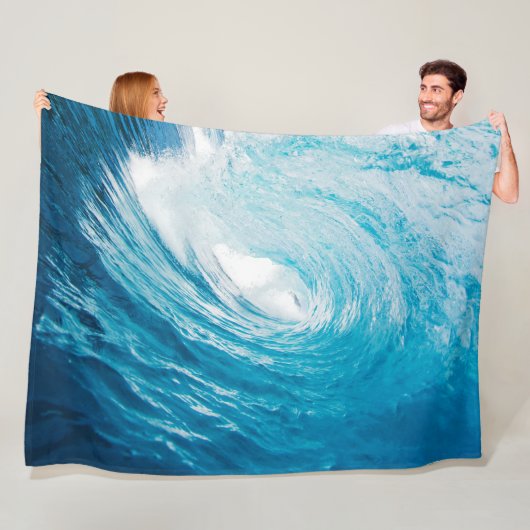 Mooie blauwe oceaangolven fleece deken (In situ)