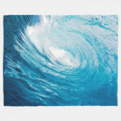 Mooie blauwe oceaangolven fleece deken (Voorkant (Horizontaal))