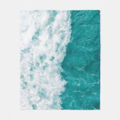 Mooie blauwe oceaangolven fleece deken (Voorkant)