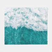Mooie blauwe oceaangolven fleece deken (Voorkant (Horizontaal))