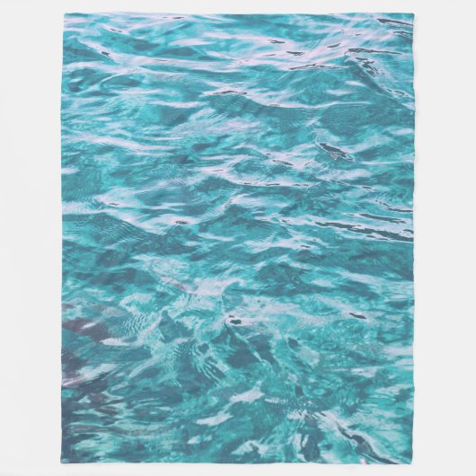 Mooie blauwe oceaangolven fleece deken (Voorkant)