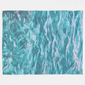 Mooie blauwe oceaangolven fleece deken (Voorkant (Horizontaal))