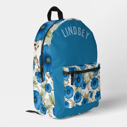 Mooie blauwe ochtend glories gepersonaliseerd bedrukte rugzak (Achterkant Hoek Links)