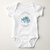 Mooie blauwe octopus baby jongens romper (Voorkant)