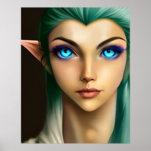 Mooie Blauwe Ogen Fairy Poster (Voorkant)