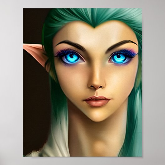 Mooie Blauwe Ogen Fee  Poster (Voorkant)