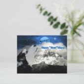 Mooie blauwe ogen Husky Prettige Feestdagen Kaarte (Staand voorkant)