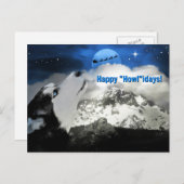 Mooie blauwe ogen Husky Prettige Feestdagen Kaarte (Voorkant / Achterkant)