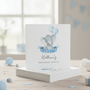 Mooie Blauwe Olifant Jongen Baby Shower Servetten