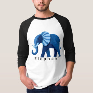 Mooie blauwe olifant met patroon grafische T-shirt