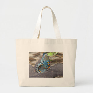 Mooie blauwe Oranje en zwarte vlinder. Grote Tote Bag