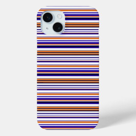 Mooie blauwe oranje strepen Case-Mate iPhone case (Achterkant)