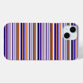 Mooie blauwe oranje strepen Case-Mate iPhone case (Achterkant (horizontaal))