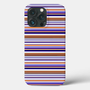 Mooie blauwe oranje strepen Case-Mate iPhone case