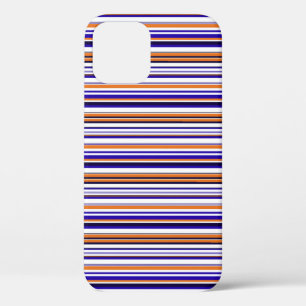 Mooie blauwe oranje strepen Case-Mate iPhone case