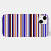 Mooie blauwe oranje strepen Case-Mate iPhone case (Achterkant (horizontaal))