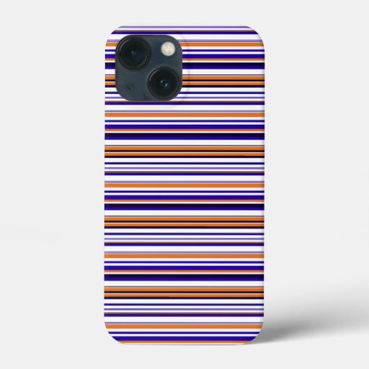 Mooie blauwe oranje strepen Case-Mate iPhone case (Achterkant)