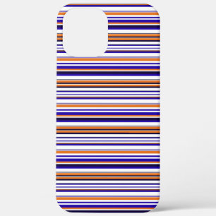 Mooie blauwe oranje strepen Case-Mate iPhone case