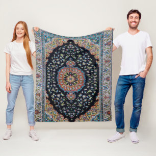 Mooie Blauwe Oriëntaalse Antieke Kilim Vloerkleed Fleece Deken