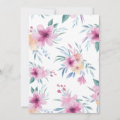 Mooie Blauwe Paarse Bloem Bruiloft Uitnodiging (Achterkant)