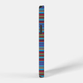Mooie blauwe paarse strepen iPhone hoesje (Rechterkant)