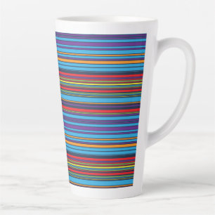 Mooie blauwe paarse strepen latte mok
