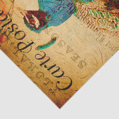  mooie blauwe pacock Floral Frans Tissuepapier (Detail)