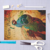  mooie blauwe pacock Floral Frans Tissuepapier (Craft)