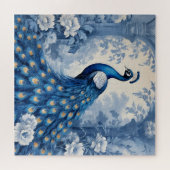 Mooie blauwe pacock legpuzzel (Horizontaal)