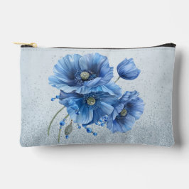 Mooie blauwe papavers op een blauwe glitter rug etui