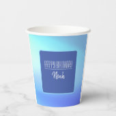 Mooie blauwe papiertas papieren bekers (Achterkant)