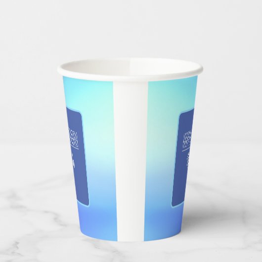 Mooie blauwe papiertas papieren bekers (Links)