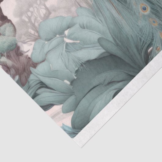 Mooie blauwe pauwen tissuepapier (Detail)