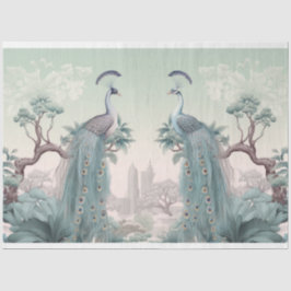 Mooie blauwe pauwen tissuepapier