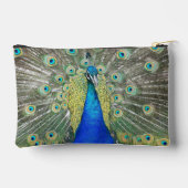 Mooie blauwe pauwenveer verenkleed etui (Achterkant)