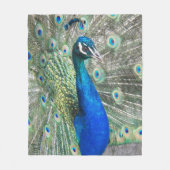 Mooie blauwe pauwenveren fleece deken (Voorkant)