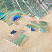 Mooie blauwe pauwenveren legpuzzel (Zijkant)