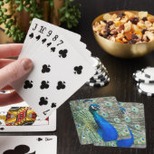 Mooie blauwe pauwenveren pokerkaarten (Insitu)