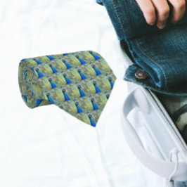 Mooie blauwe pauwenveren stropdas