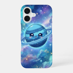 Mooie Blauwe Planeet Sterrenstelsel Hoesje iPhone 16 Hoesje