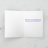 Mooie blauwe pointsetta kerstkaart feestdagen kaart (Binnen)