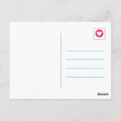 Mooie blauwe polka stip kat poten omhoog verjaarda briefkaart (Achterkant)