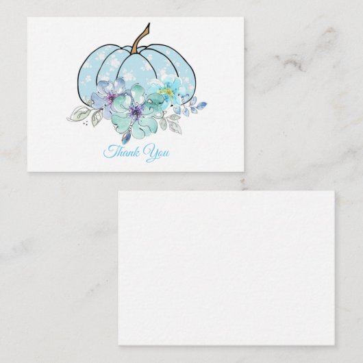 Mooie Blauwe Pompoen Bedankkaartjes Notitiekaartje (Voorkant / Achterkant)