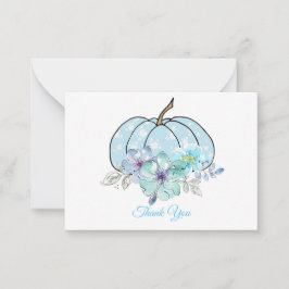 Mooie Blauwe Pompoen Bedankkaartjes Notitiekaartje
