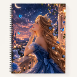 Mooie blauwe Princess College gelinieerd notitiebo Notitieboek