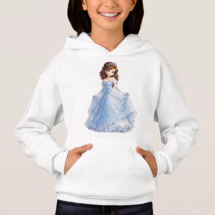 Mooie Blauwe Prinses Meisje Hoodie