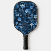 Mooie Blauwe Pro Bloem Pickleball Paddle (Voorkant)